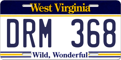 WV license plate DRM368