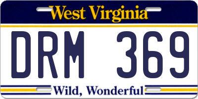 WV license plate DRM369