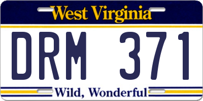 WV license plate DRM371