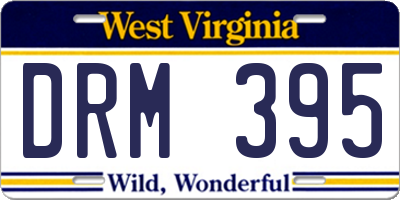 WV license plate DRM395