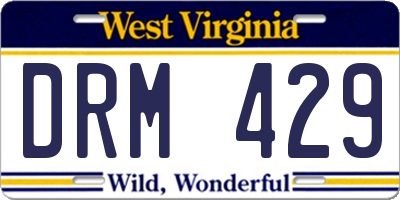WV license plate DRM429