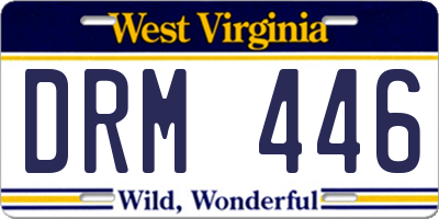 WV license plate DRM446