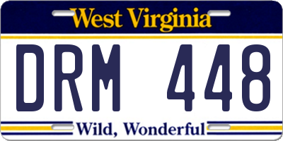 WV license plate DRM448
