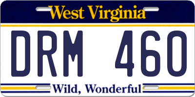 WV license plate DRM460