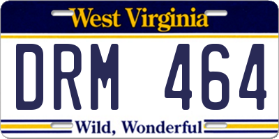 WV license plate DRM464