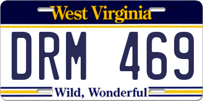 WV license plate DRM469