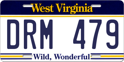 WV license plate DRM479