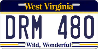 WV license plate DRM480