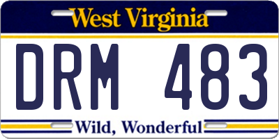 WV license plate DRM483