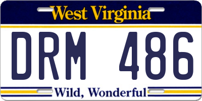 WV license plate DRM486