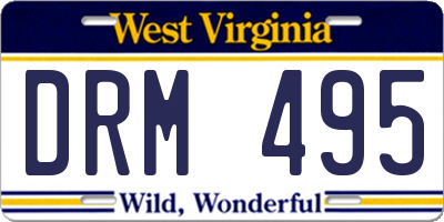 WV license plate DRM495