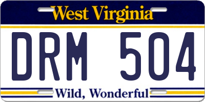 WV license plate DRM504