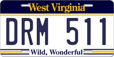 WV license plate DRM511