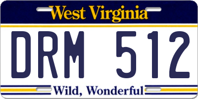 WV license plate DRM512