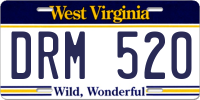 WV license plate DRM520