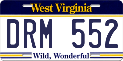 WV license plate DRM552