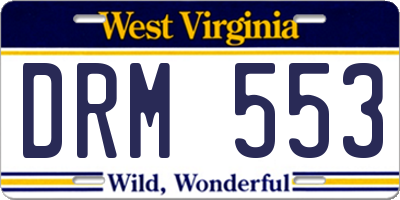 WV license plate DRM553