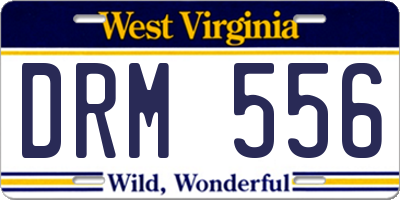 WV license plate DRM556