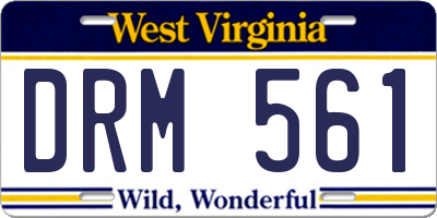 WV license plate DRM561