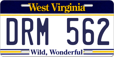 WV license plate DRM562