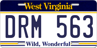 WV license plate DRM563