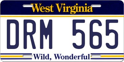 WV license plate DRM565
