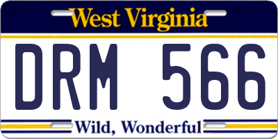WV license plate DRM566