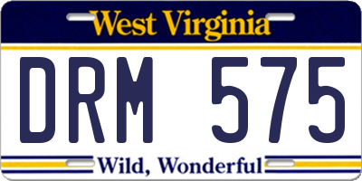 WV license plate DRM575