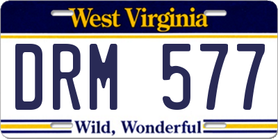 WV license plate DRM577
