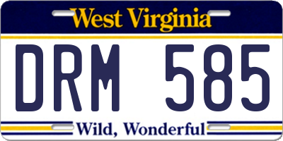WV license plate DRM585