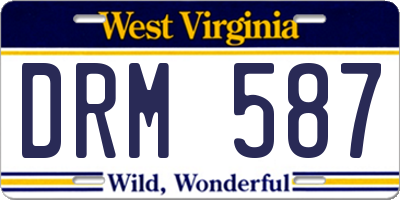 WV license plate DRM587