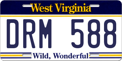 WV license plate DRM588