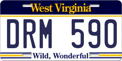 WV license plate DRM590