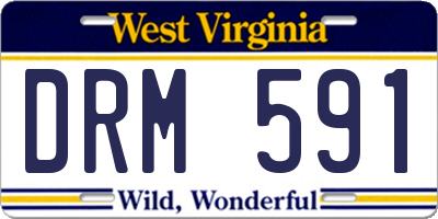 WV license plate DRM591