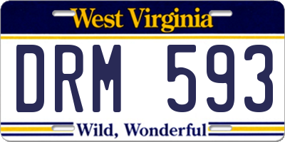 WV license plate DRM593