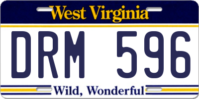 WV license plate DRM596