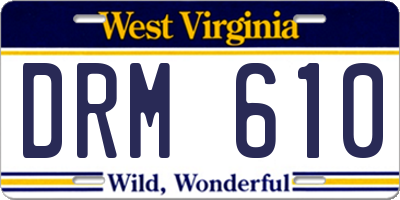 WV license plate DRM610