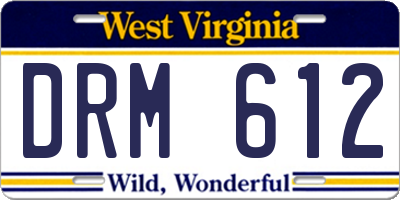 WV license plate DRM612