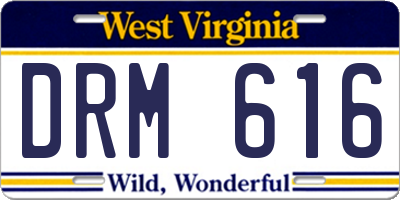 WV license plate DRM616