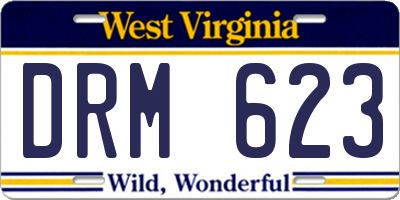 WV license plate DRM623