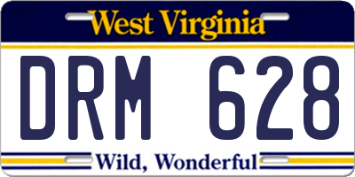 WV license plate DRM628