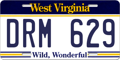 WV license plate DRM629