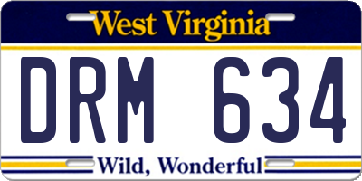 WV license plate DRM634
