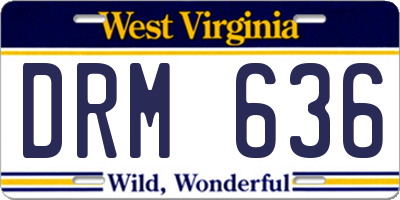 WV license plate DRM636