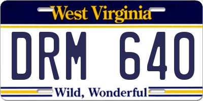 WV license plate DRM640