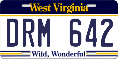 WV license plate DRM642