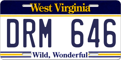 WV license plate DRM646