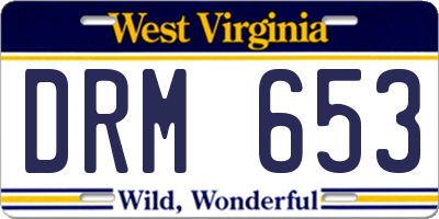 WV license plate DRM653