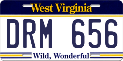 WV license plate DRM656