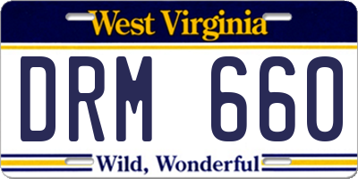 WV license plate DRM660